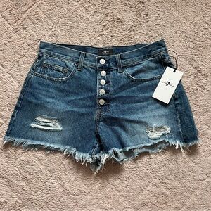 NWT 7 for all Mankind Monroe Cutoff‎ Shorts Women's Size 28